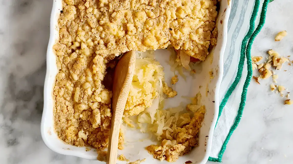 Zuurkoolschotel met worst en ananas zonder aardappel