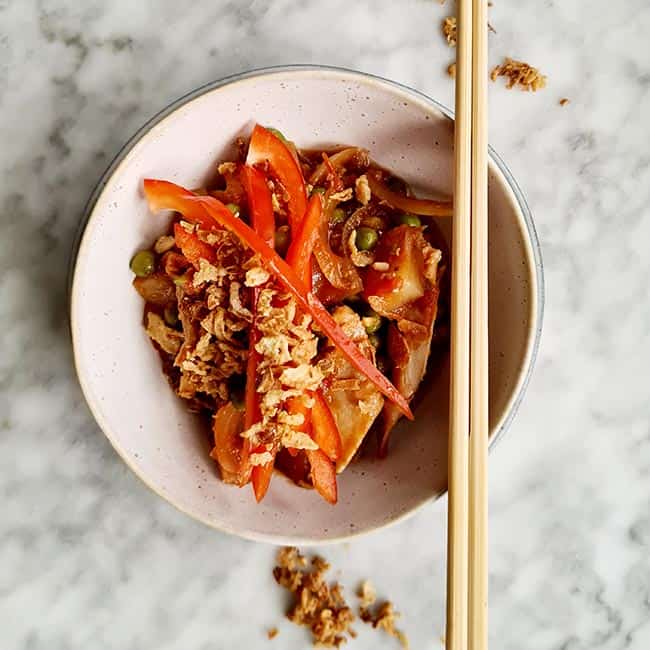 Zoetzure kip met paprika recept