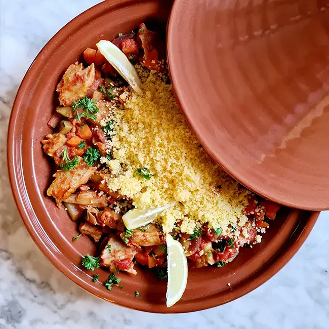 Tajine met kip en courgette