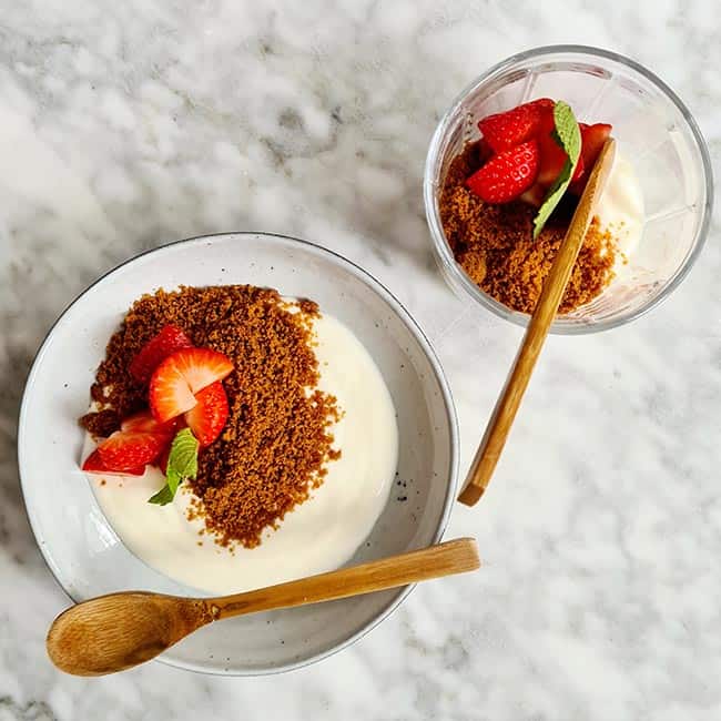 Aardbeien speculaas kwark
