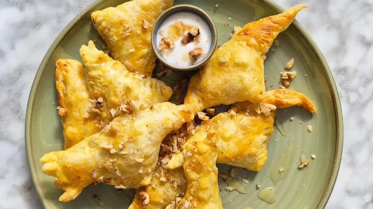 Bladerdeeg appel feta en noten