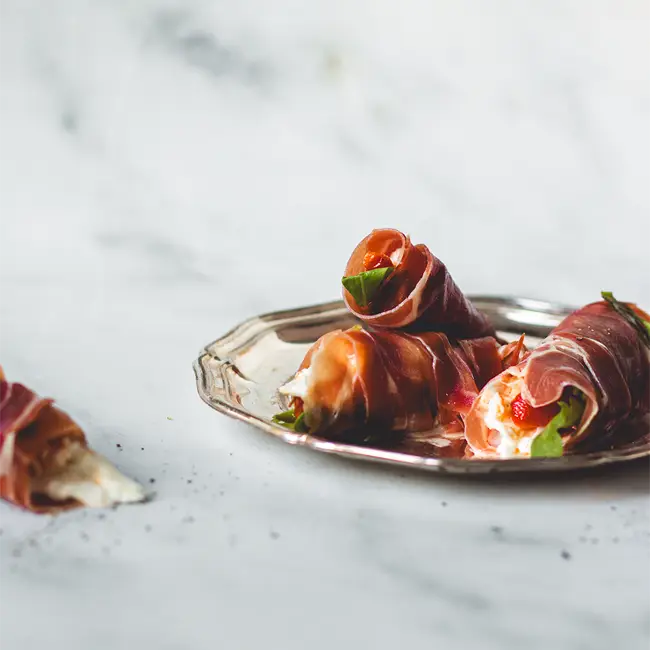 Serranoham rolletjes