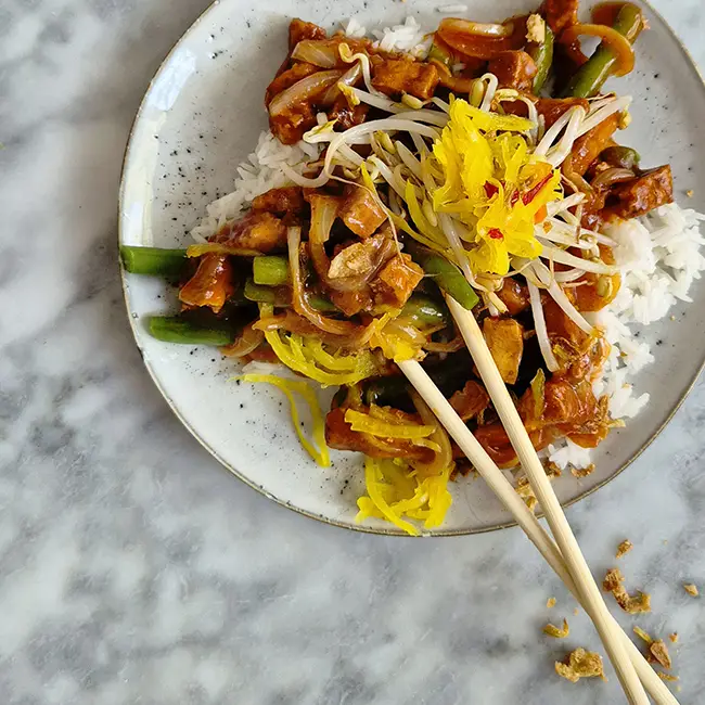 Babi pangang met bonen Babi pangang met bonen