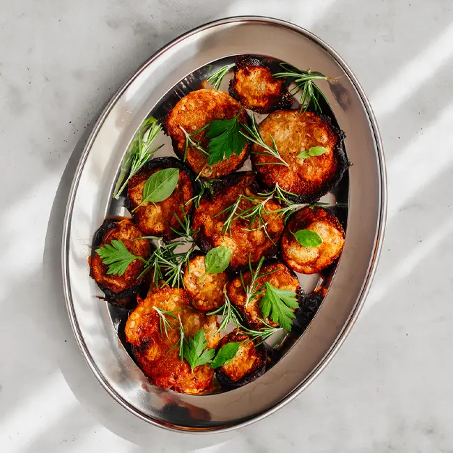 Gegrilde aubergine met mozzarella