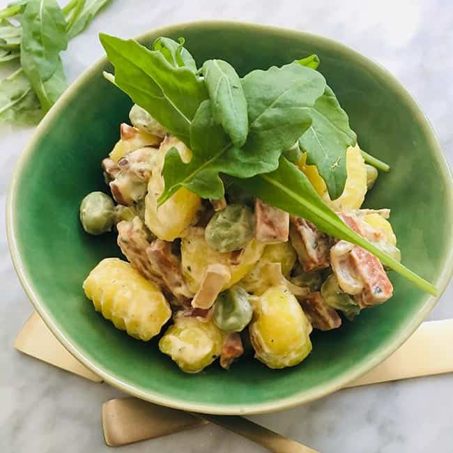 Gnocchi met tuinbonen creme fraiche