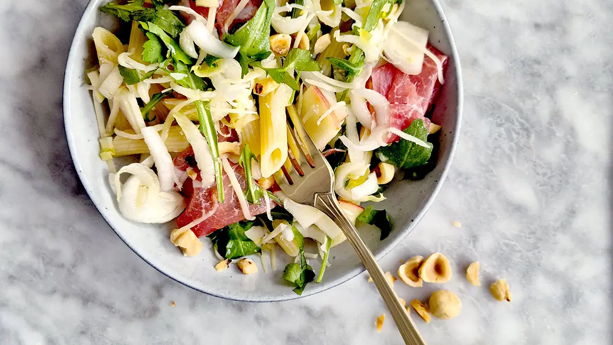 Witlof pastasalade
