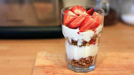 Yoghurt aardbeienontbijt recept