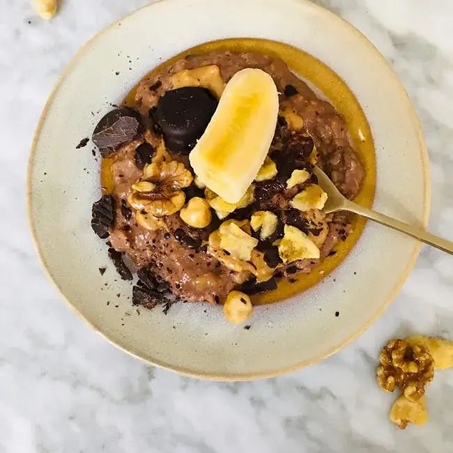 Snelle chocolade havermout