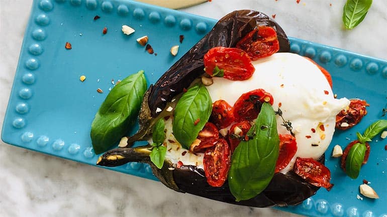 Gepofte aubergine