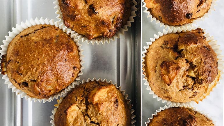 Havermoutmuffins met appel en amandelen recept