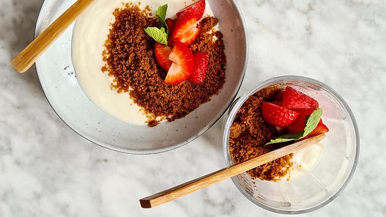 Aardbeien speculaas en kwark recept