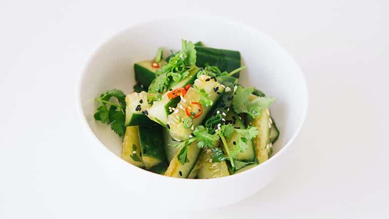 Kokommer salade maak je zo