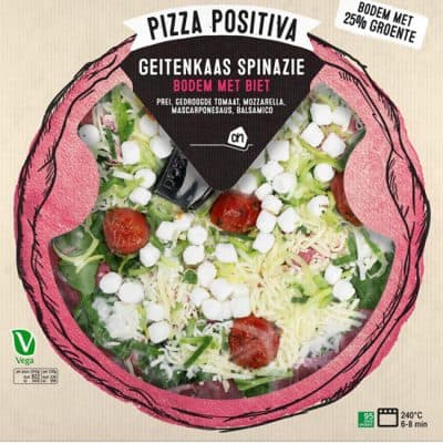 Pizza Positiva AH Geitenkaas spinazie Pizza Positiva AH Geitenkaas spinazie