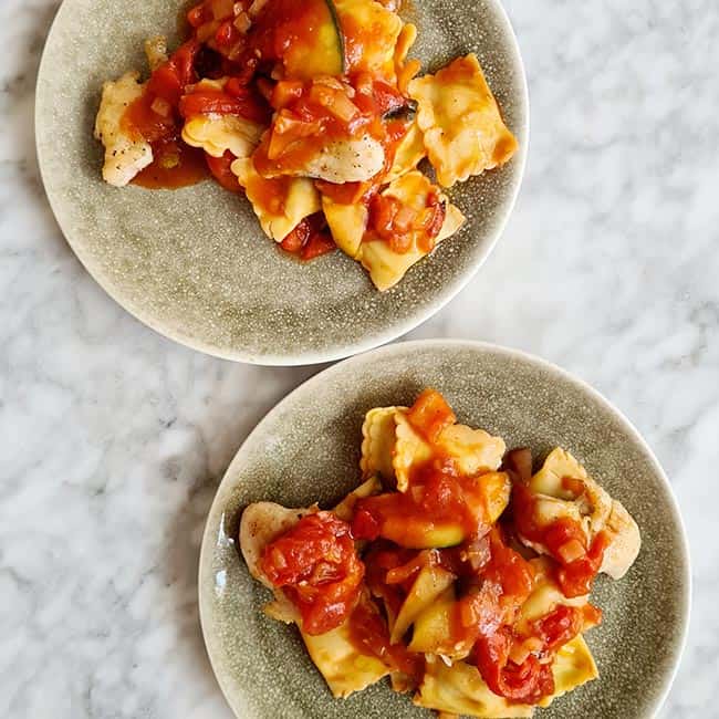 Ravioli met kip en paprika Ravioli met kip en paprika