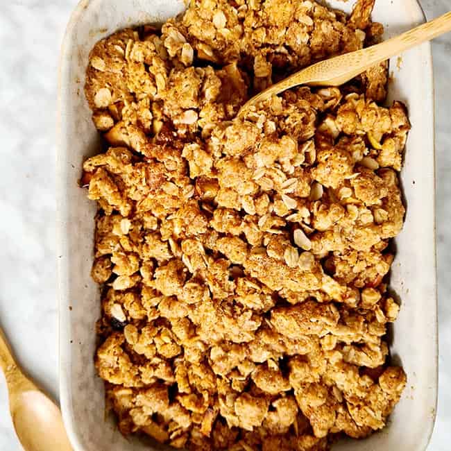 Appelcrumble uit de oven