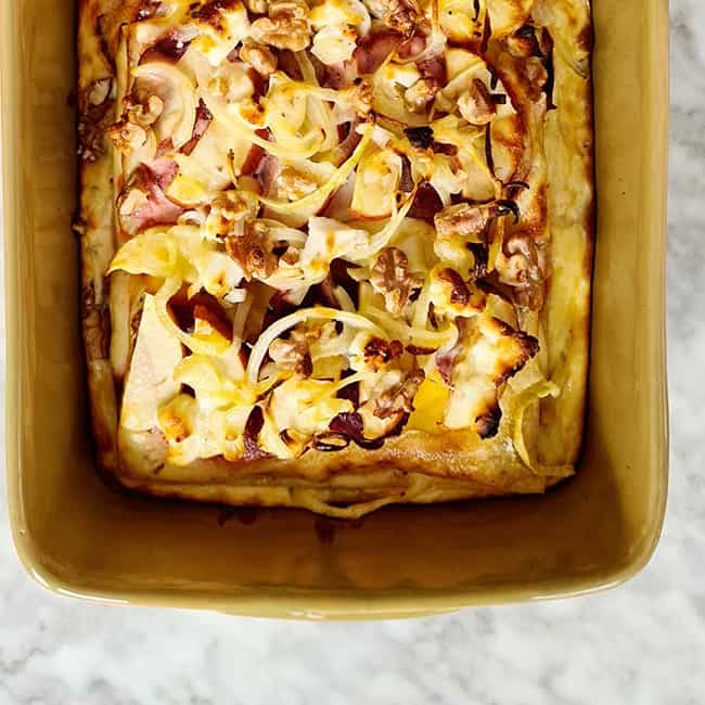 Lasagne met biet appel en walnoten recept