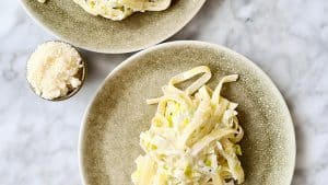 Tagliatelle met prei en mascarpone recept