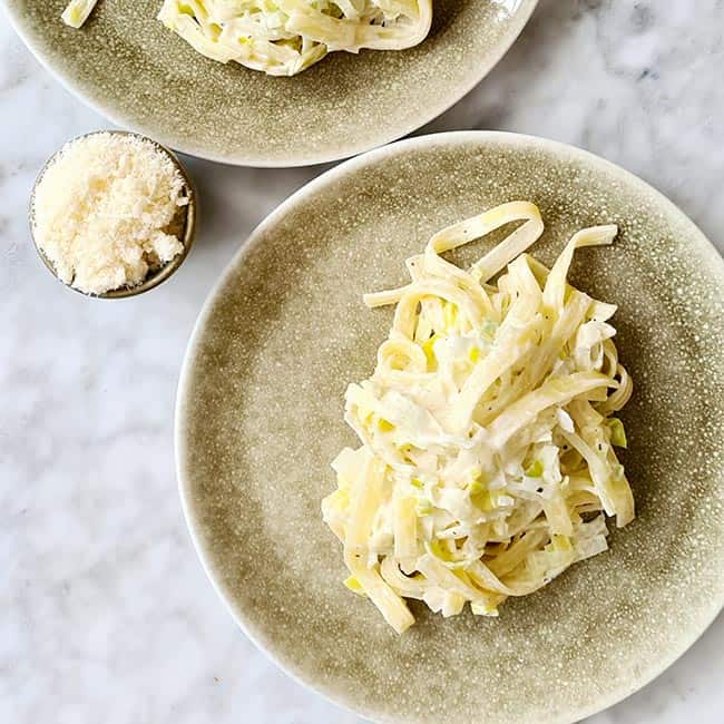 Tagliatelle met prei mascarpone recept