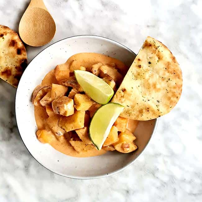 Zoete paarse aardappel curry recept Zoete paarse aardappel curry recept