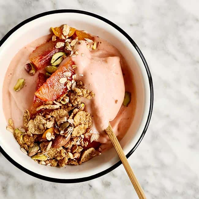 Bloessinaasappel smoothiebowl