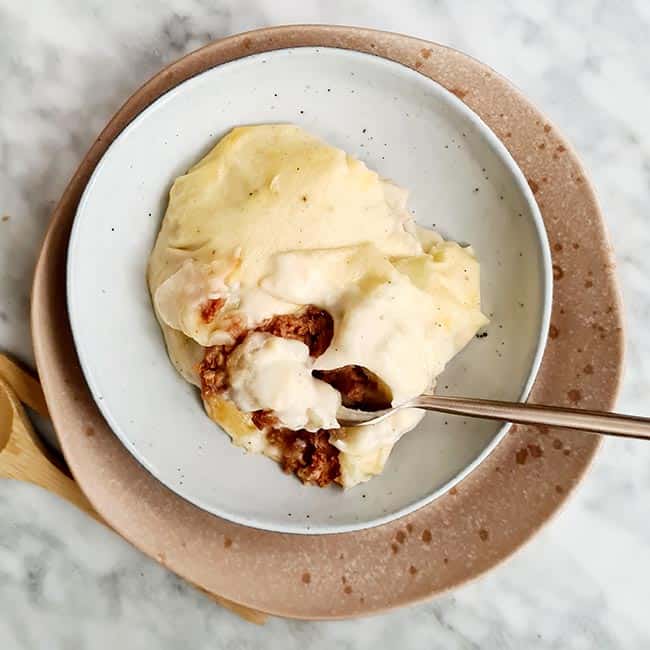 Hete bliksem met gehakt uit de oven
