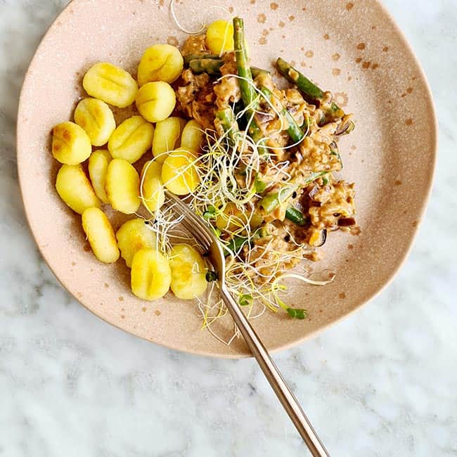 Gnocchi met sperziebonen en gehakt