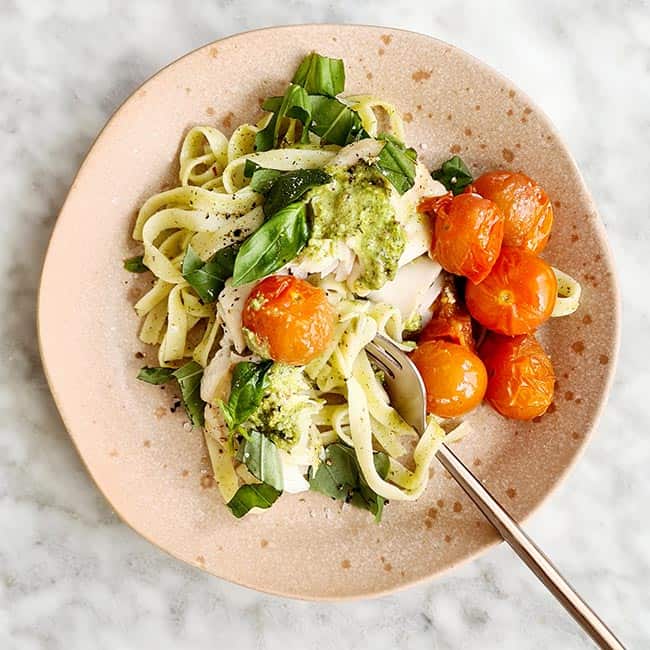 Kabeljauw uit de oven met pesto