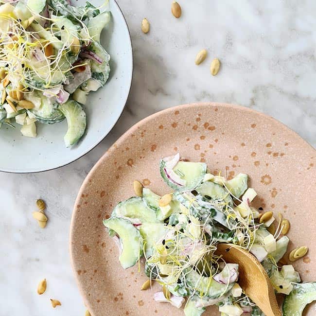 Komkommer en appel salade Komkommer en appel salade