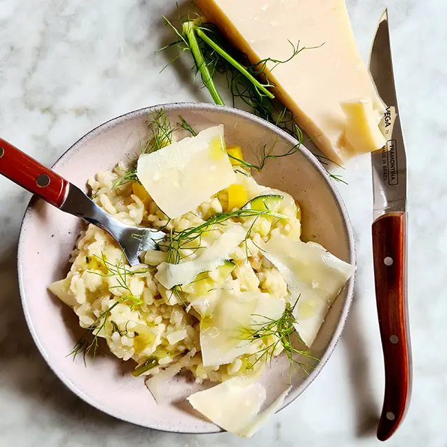 Venkelrisotto eten