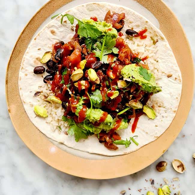 Burrito met zwarte bonen en rijst recept