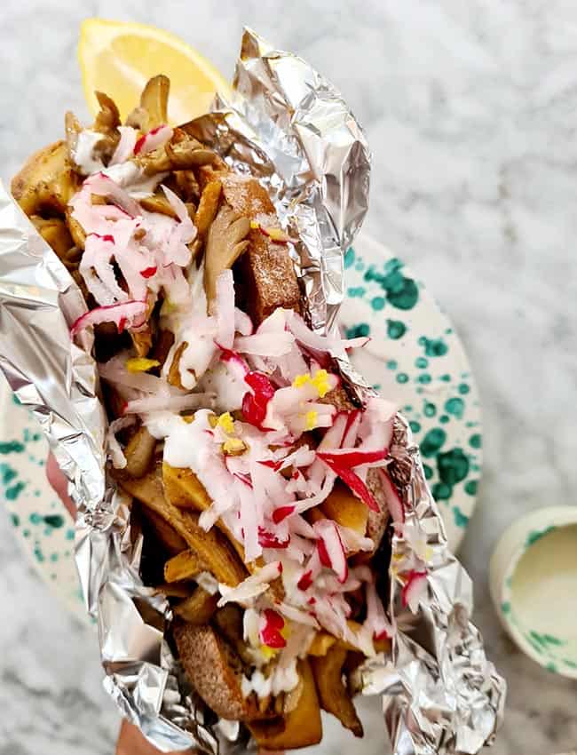 Shoarma van paddenstoelen recept