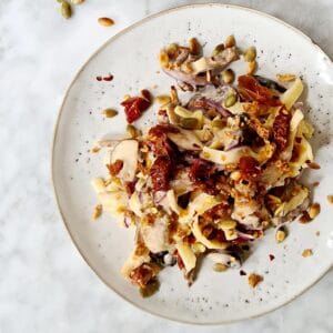 Tagliatelle kip en paddenstoelen