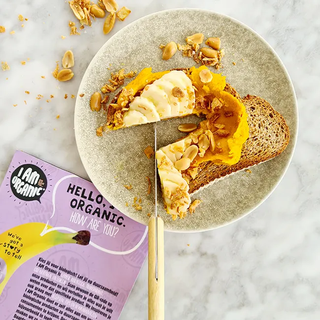Organic bananen met pompoen