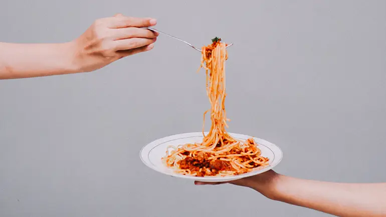 Spaghetti lady en de vagebond voor twee