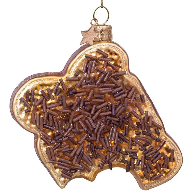 Ornament (kerst) gemaakt van glas boterham