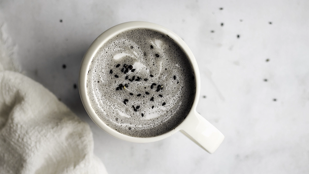 Latte_met_sesam Romige sesam latte