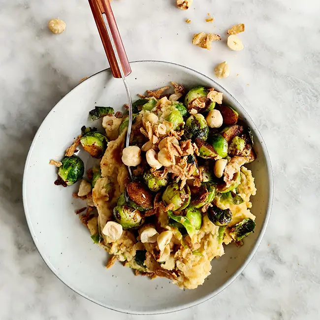 Spruitjes stamppot met ketjap