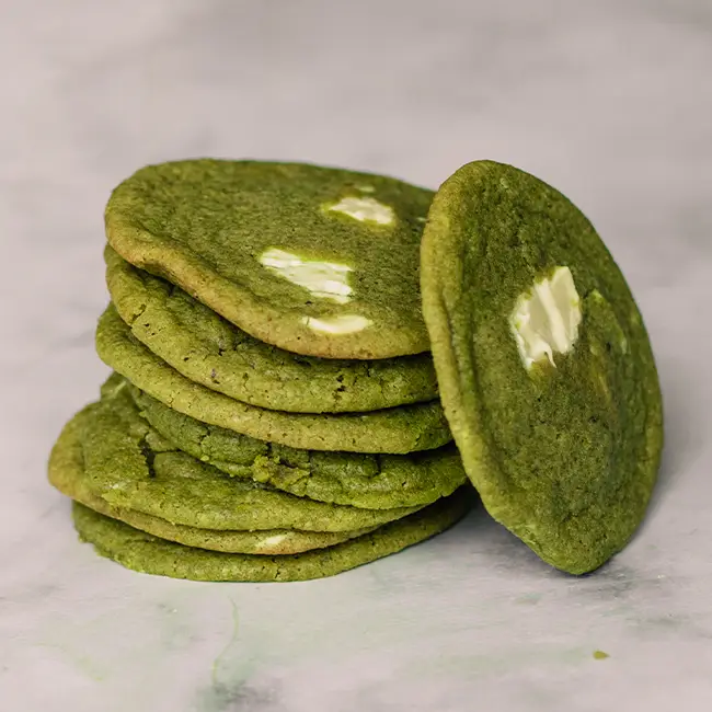 Matcha koekjes met witte chocolade