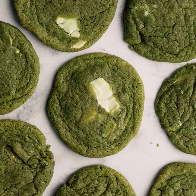 Matcha cookies witte chocolade Matcha cookies witte chocolade