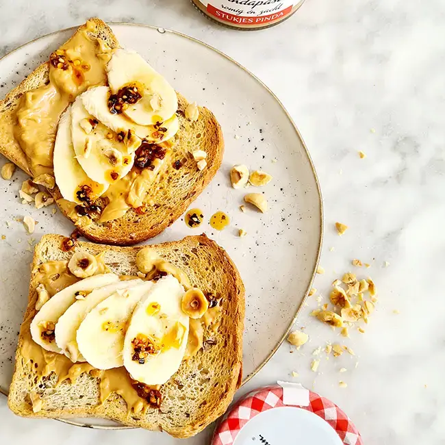 Tosti banaan pindakaas voorbereiden