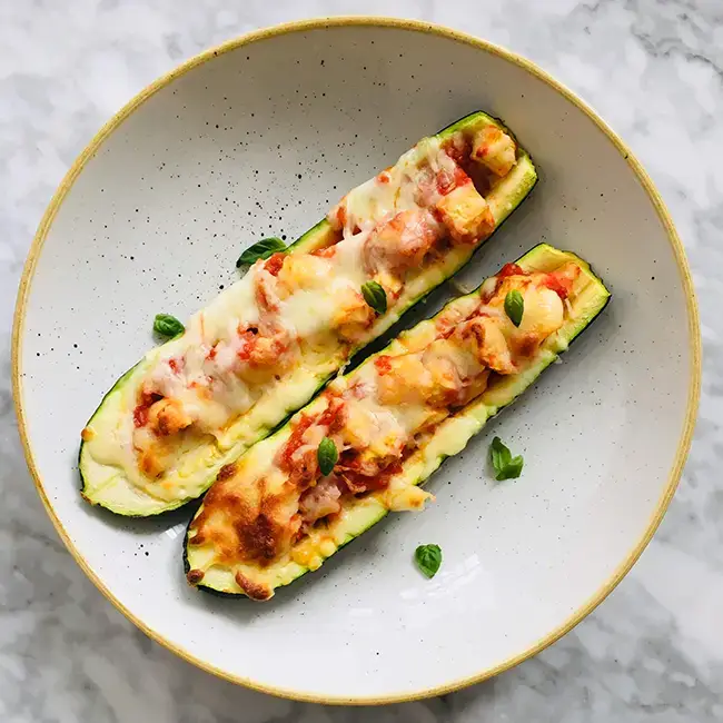 Courgette bootjes gevuld Courgette bootjes gevuld