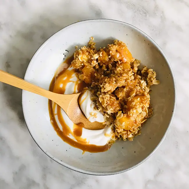 Perzik crumble