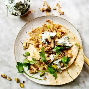 Tortilla met pulled seitan