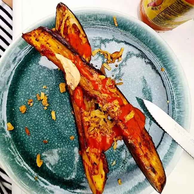 Aubergine op de bbq