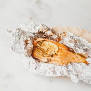 zalm van de bbq | zalm in folie | zalm op de bbq | zalmpakketjes in folie