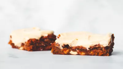 Pumpkin spice blondie | pompoen blondie met witte chocolade | Blondie met pompoen