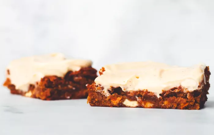 Pumpkin spice blondie | pompoen blondie met witte chocolade | Blondie met pompoen