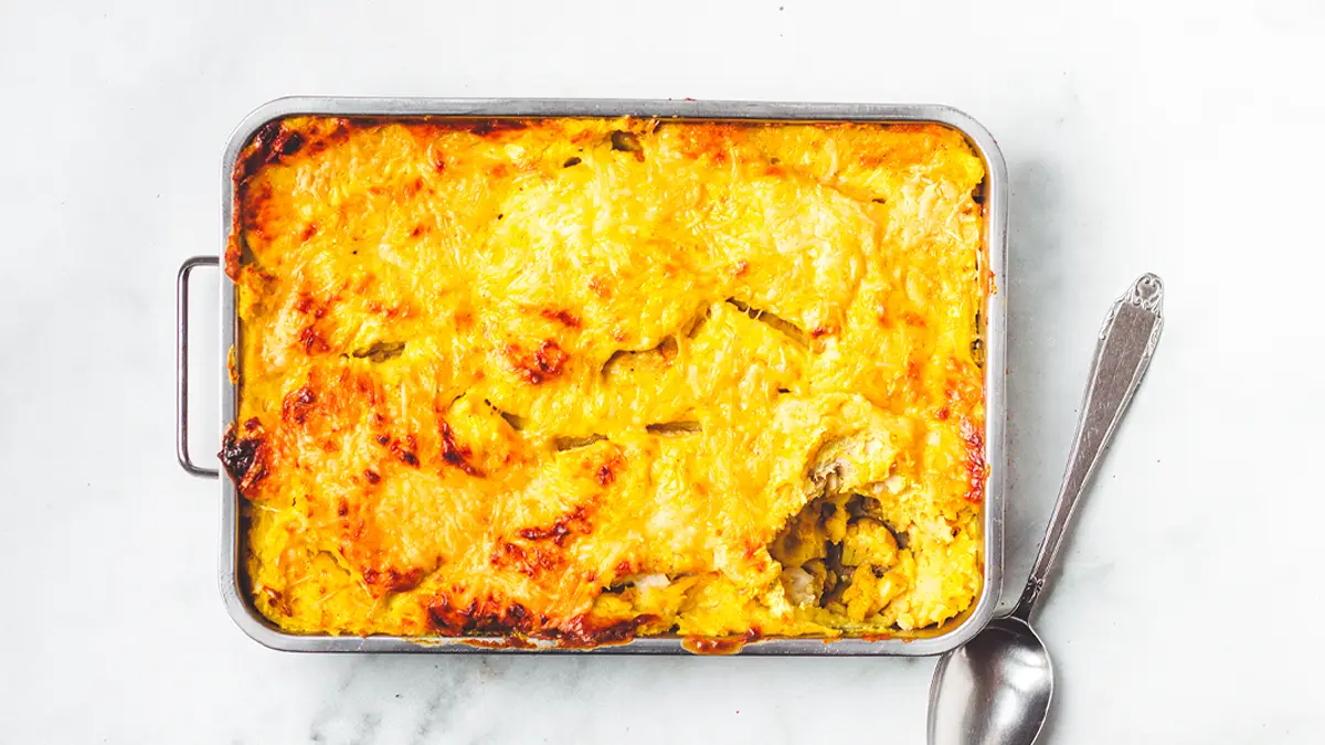 Hollandse visschotel met bloemkool