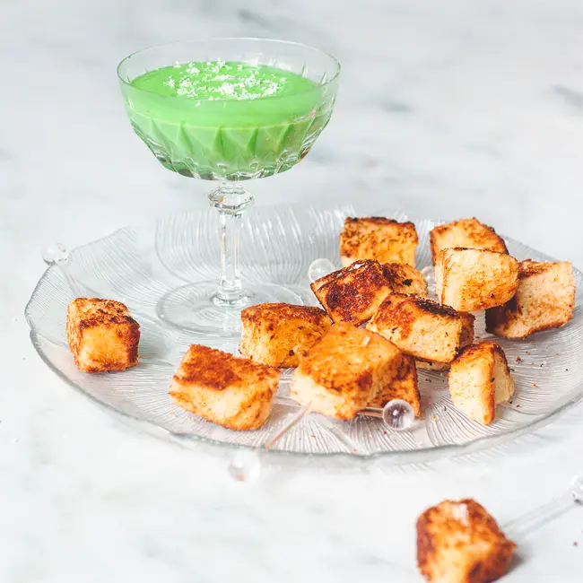 Pandan custard pandan toetje