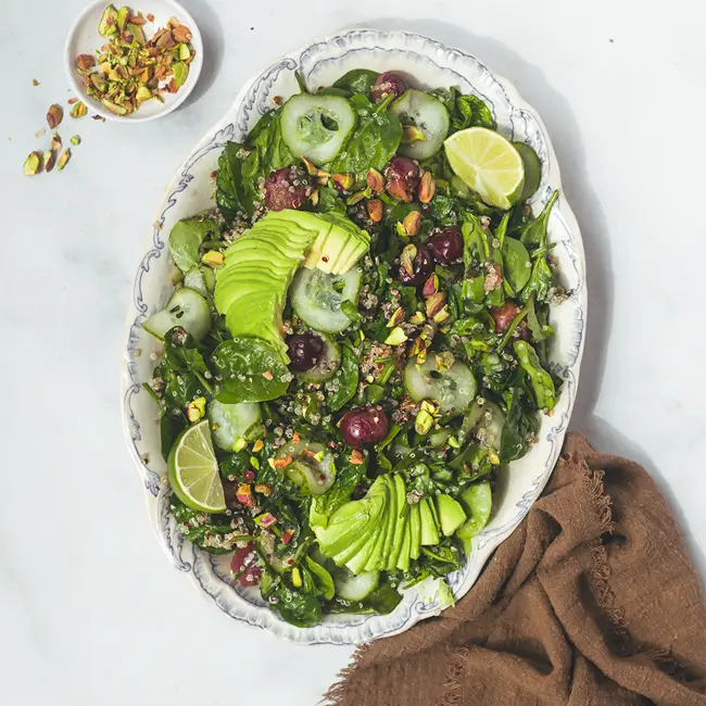 Spinazie_salade_met_druiven Spinazie salade met druiven